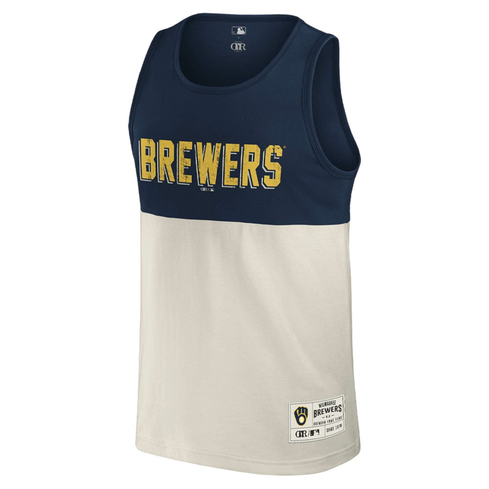 Milwaukee Brewers Darius Rucker Collection Colorblock Tank Top - Navy