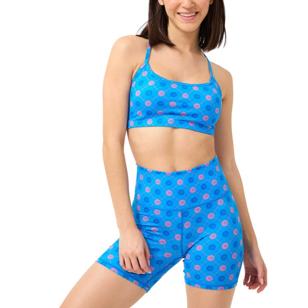 Chicago Cubs Terez Women's TLC Printed High-Waisted Bike Shorts - Blue