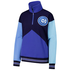 Chicago Cubs Terez Women's Classic Colorblock Quarter-Zip Sweatshirt - Navy/Blue