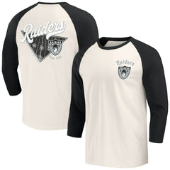 Las Vegas Raiders Darius Rucker Collection Raglan 3/4 Sleeve T-Shirt - Black/White discount