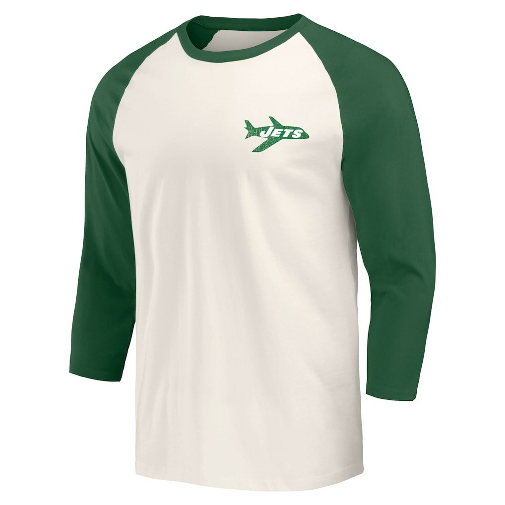 New York Jets Darius Rucker Collection Raglan 3/4 Sleeve T-Shirt - Kelly Green/White cheap