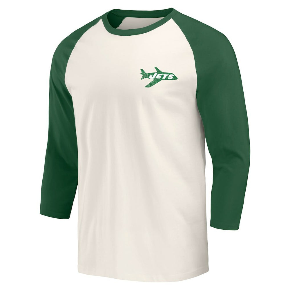 New York Jets Darius Rucker Collection Raglan 3/4 Sleeve T-Shirt - Kelly Green/White cheap