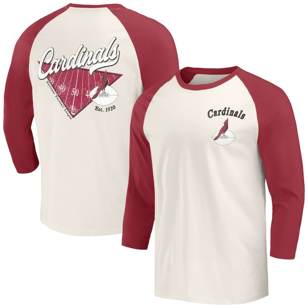 Arizona Cardinals Darius Rucker Collection Raglan 3/4 Sleeve T-Shirt - Cardinal/White online