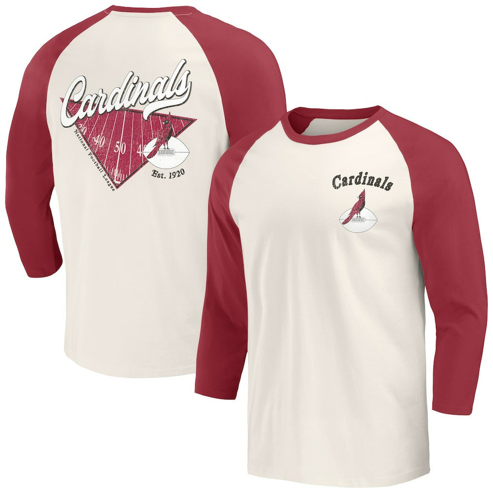 Arizona Cardinals Darius Rucker Collection Raglan 3/4 Sleeve T-Shirt - Cardinal/White online