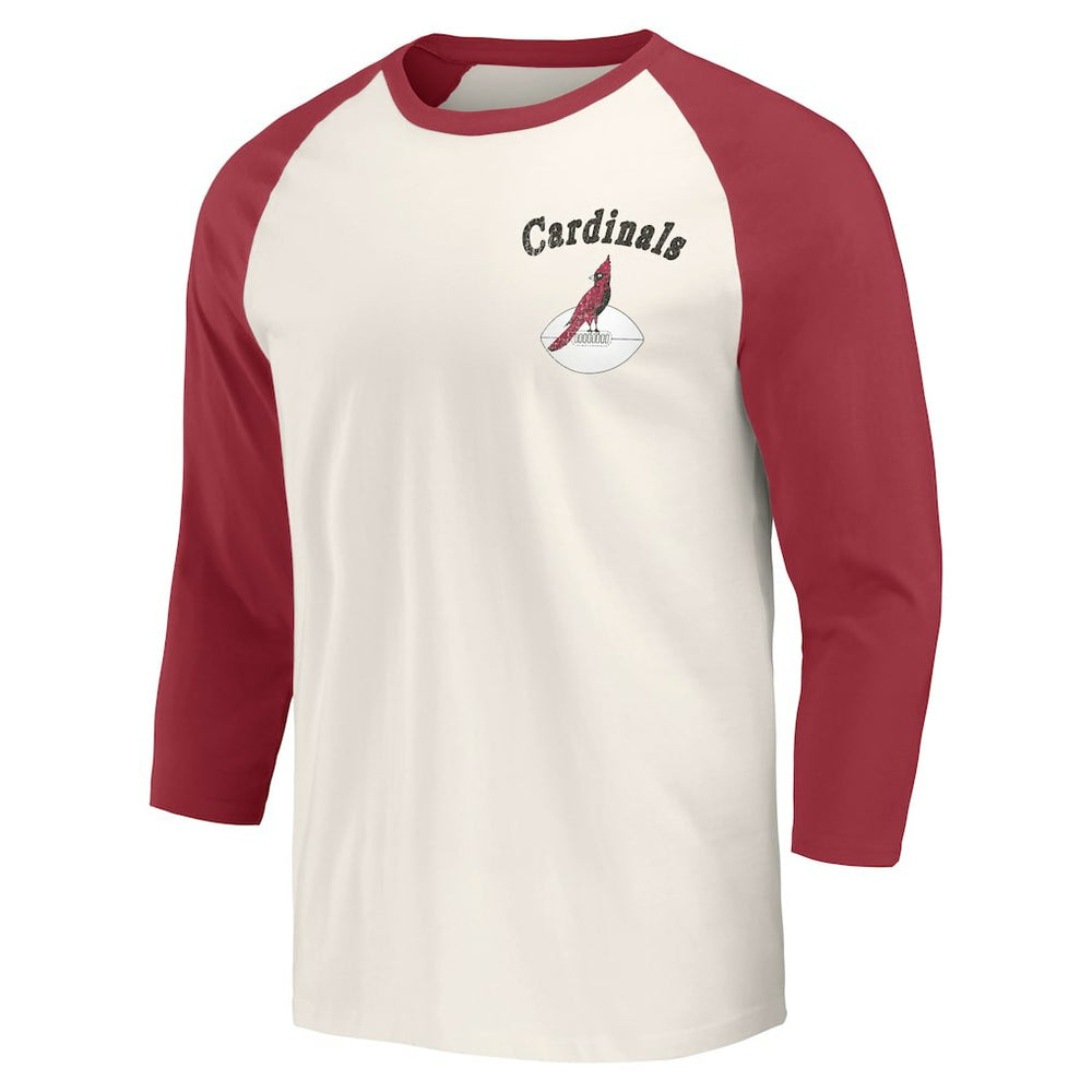 Arizona Cardinals Darius Rucker Collection Raglan 3/4 Sleeve T-Shirt - Cardinal/White online
