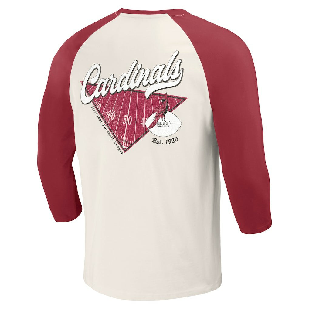 Arizona Cardinals Darius Rucker Collection Raglan 3/4 Sleeve T-Shirt - Cardinal/White online