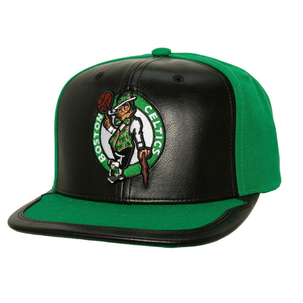 Boston Celtics Day One Snapback Hat - Black/Kelly Green | Mitchell & Ness on sale
