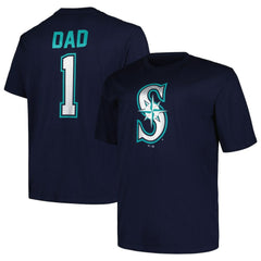 Seattle Mariners Profile Big & Tall #1 Dad T-Shirt - Navy