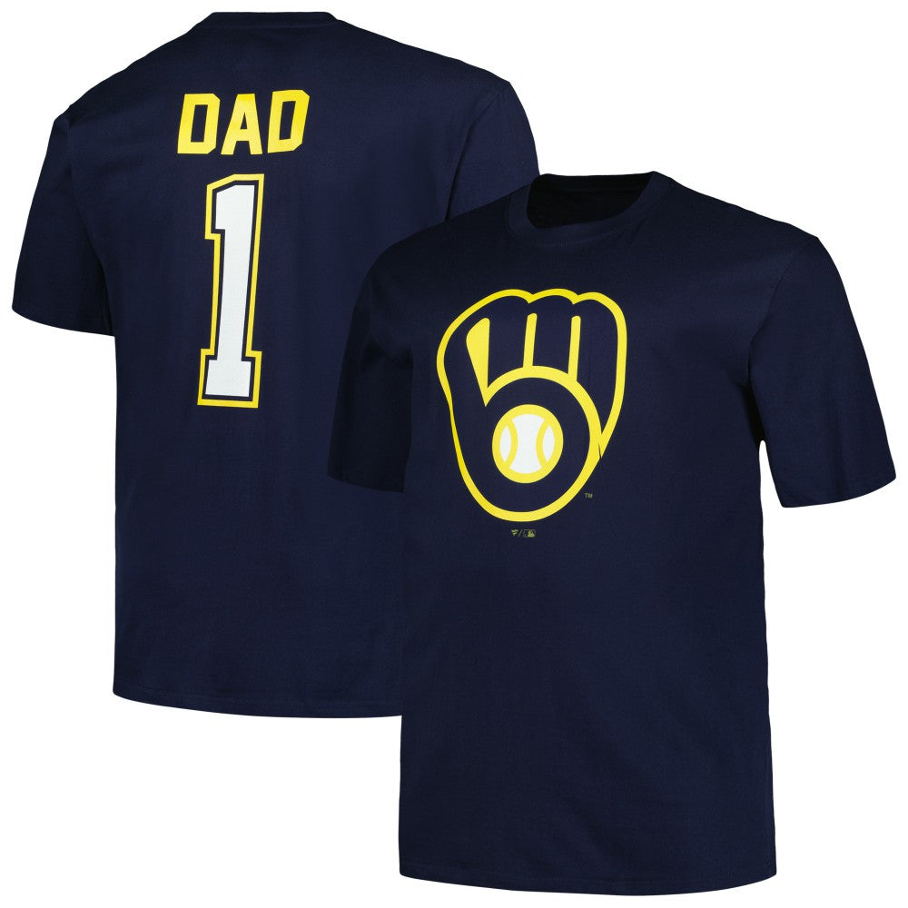 Milwaukee Brewers Profile Big & Tall #1 Dad T-Shirt - Navy