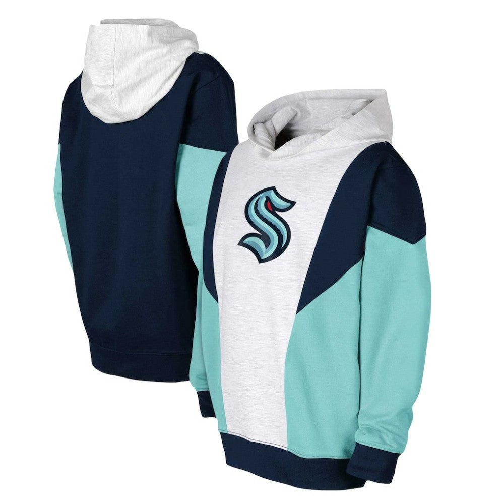 Seattle Kraken Youth Champion League Fleece Pullover Hoodie Ash/Deep Sea Blue