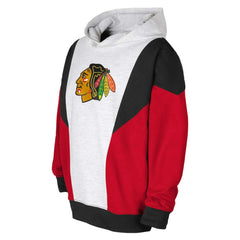 Chicago Blackhawks Youth Champion League Fleece Pullover Hoodie Ash/Black