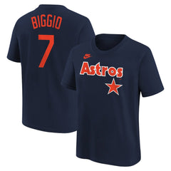 Craig Biggio Houston Astros Youth Cooperstown Collection Name & Number T-Shirt - Navy | Nike