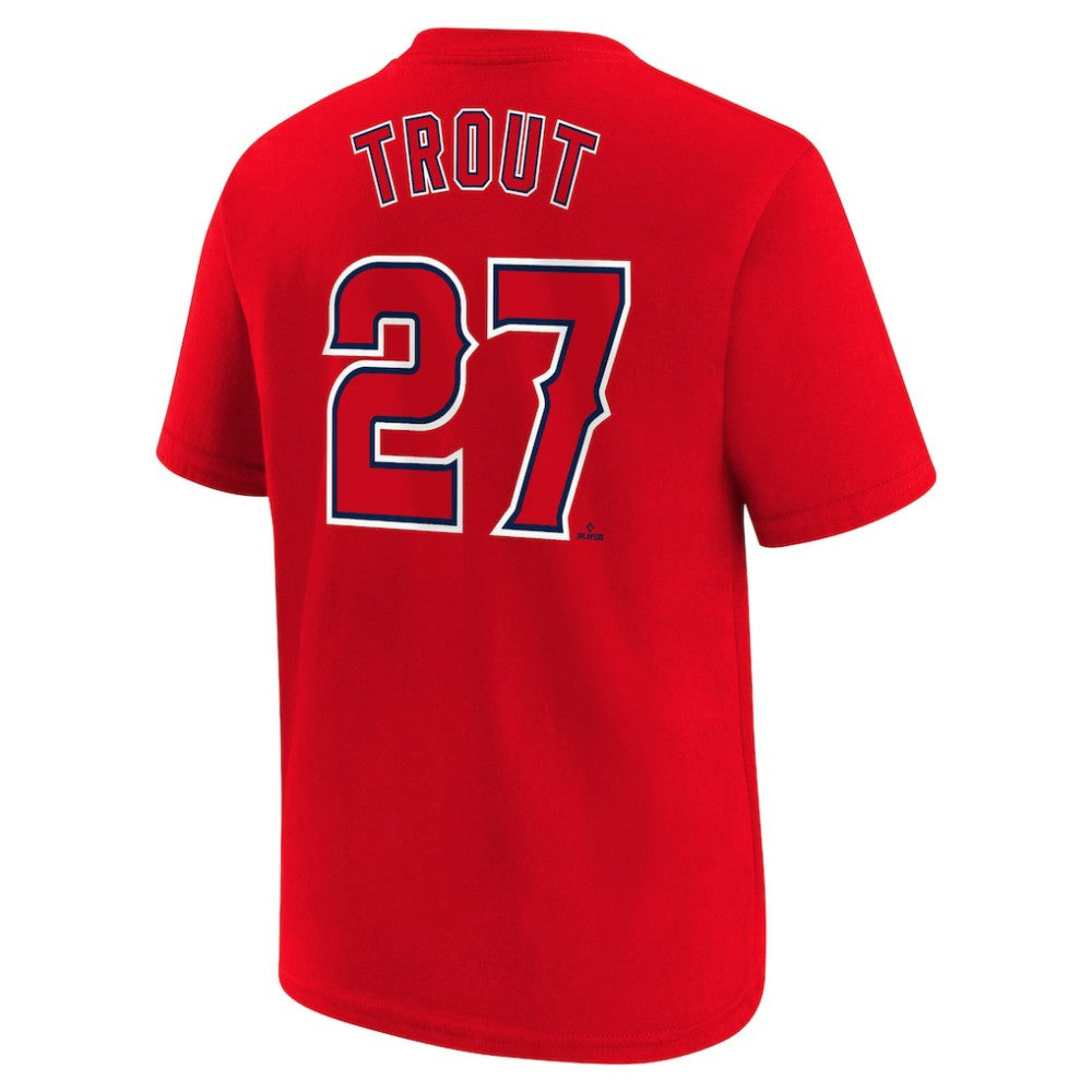 Mike Trout Los Angeles Angels Youth Name & Number T-Shirt - Red | Nike