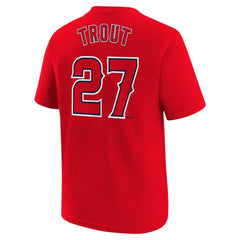Mike Trout Los Angeles Angels Youth Name & Number T-Shirt - Red | Nike