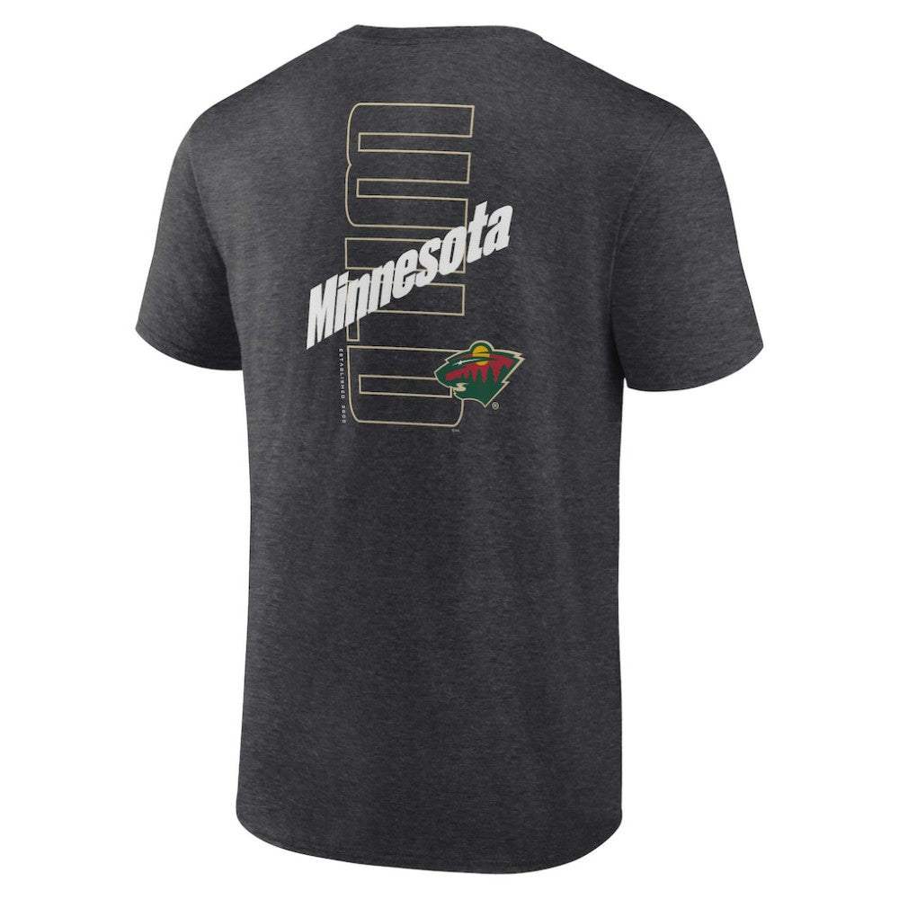 Minnesota Wild Fanatics Backbone T-Shirt Heather Charcoal