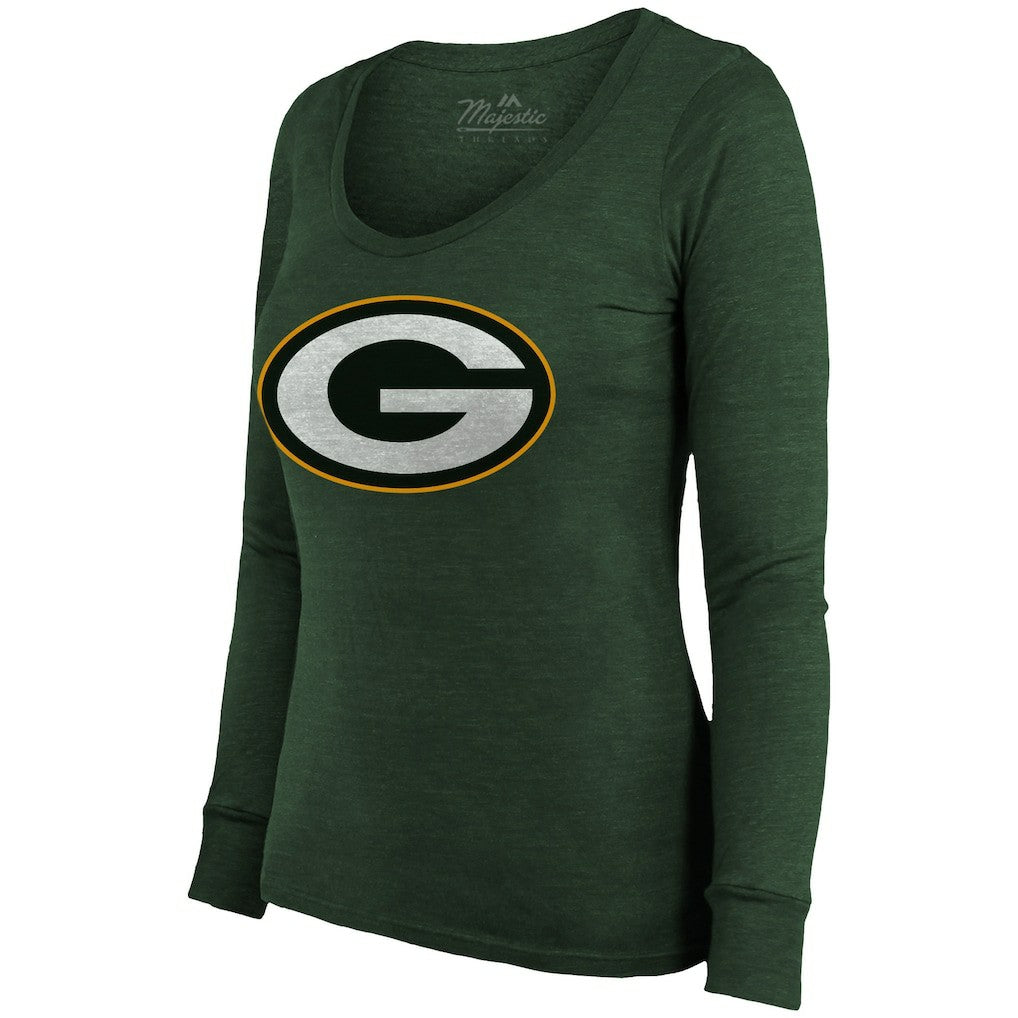 Jordan Love Green Bay Packers Majestic Threads Women's Name & Number Long Sleeve Scoop Neck Tri-Blend T-Shirt – Green online