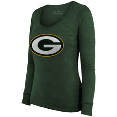 Jordan Love Green Bay Packers Majestic Threads Women's Name & Number Long Sleeve Scoop Neck Tri-Blend T-Shirt – Green online