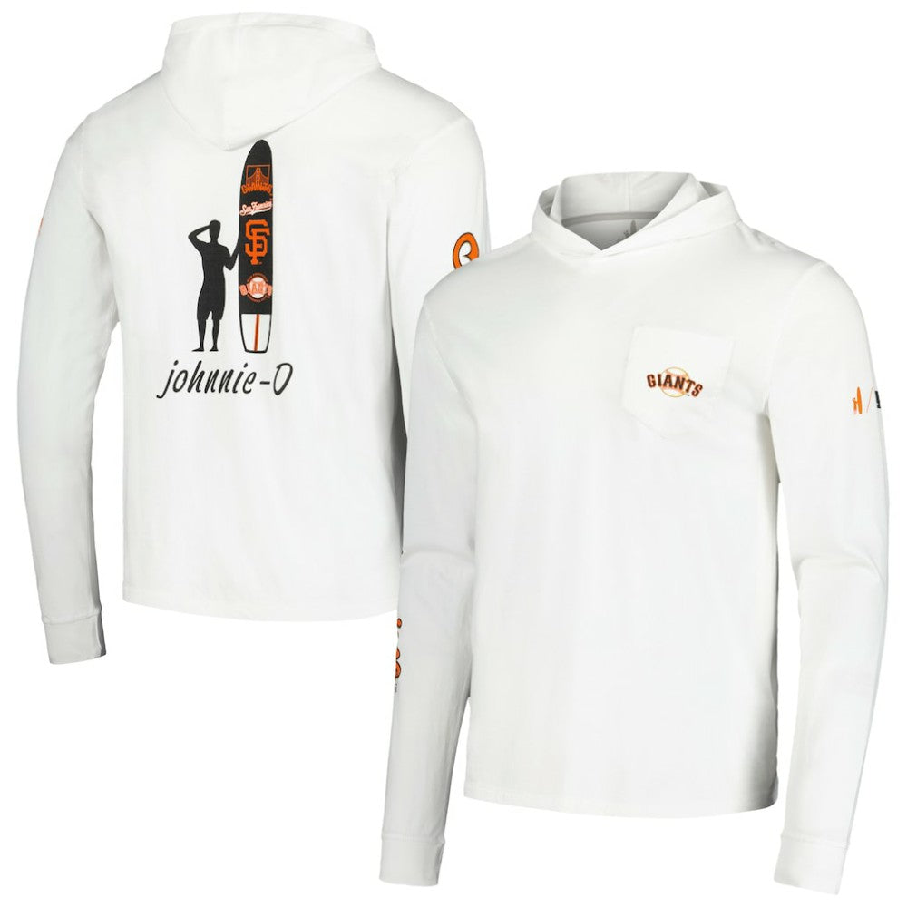 San Francisco Giants johnnie-O Eddie Long Sleeve Hoodie T-Shirt - White