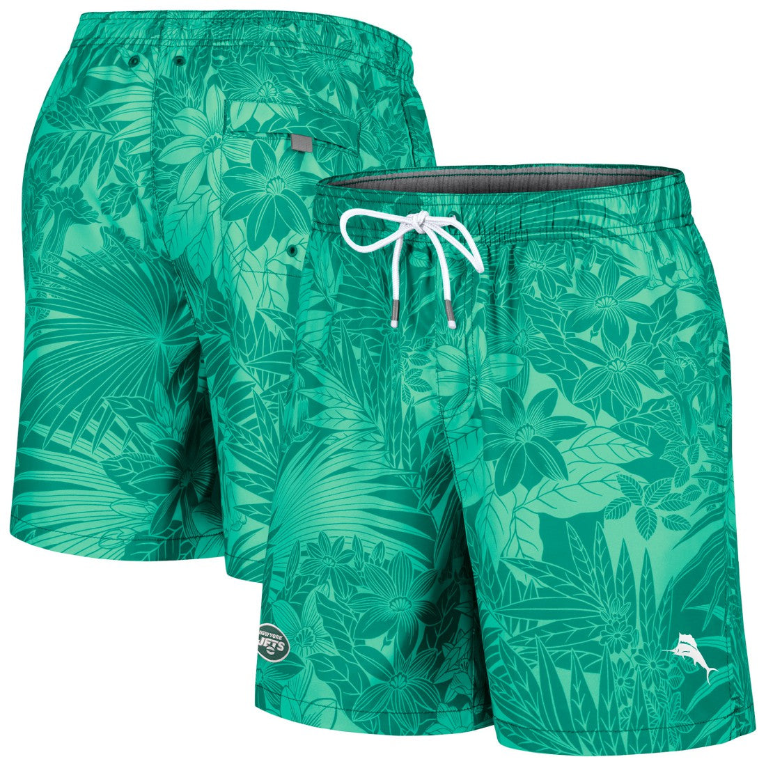 New York Jets Santiago Palms Board Shorts - Green cheap