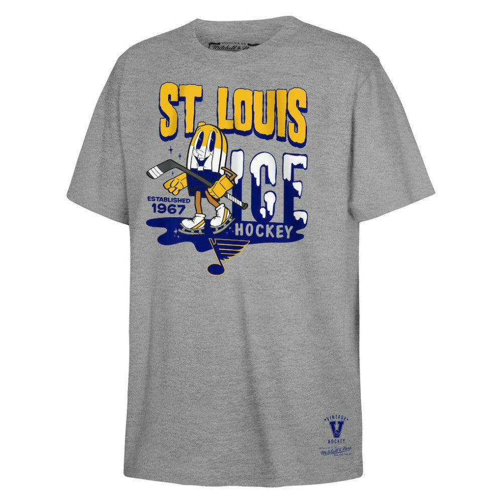 St. Louis Blues Mitchell & Ness Youth Ice Hockey T-Shirt Gray