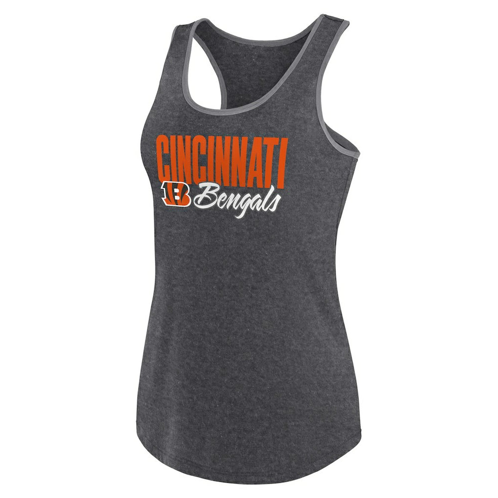 Cincinnati Bengals Women's Plus Size Fuel Tank Top - Heather Black outlet