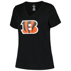 Cincinnati Bengals Women's Plus Size Mother's Day #1 Mom V-Neck T-Shirt - Black discount
