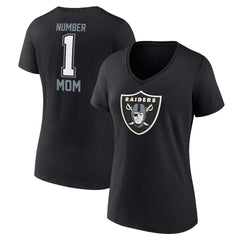Las Vegas Raiders Women's Plus Size Mother's Day #1 Mom V-Neck T-Shirt - Black outlet