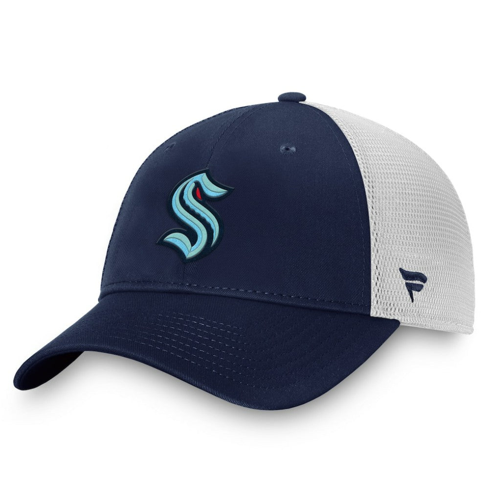 Seattle Kraken Fanatics Core Primary Logo Trucker Adjustable Hat Deep Sea Blue/White