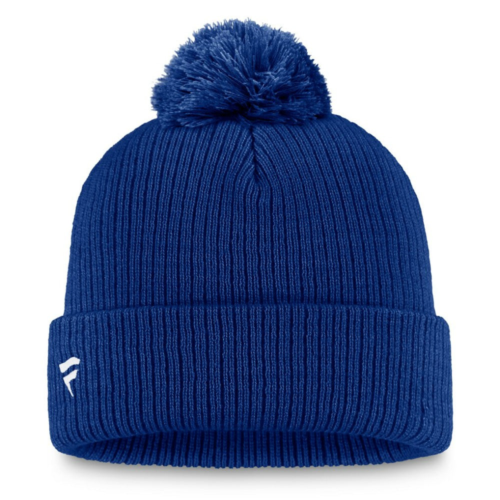 Edmonton Oilers Fanatics Primary Logo Cuffed Knit Hat with Pom Royal