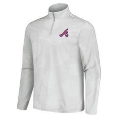Atlanta Braves Tommy Bahama Delray Frond IslandZone Half-Zip Jacket - Gray