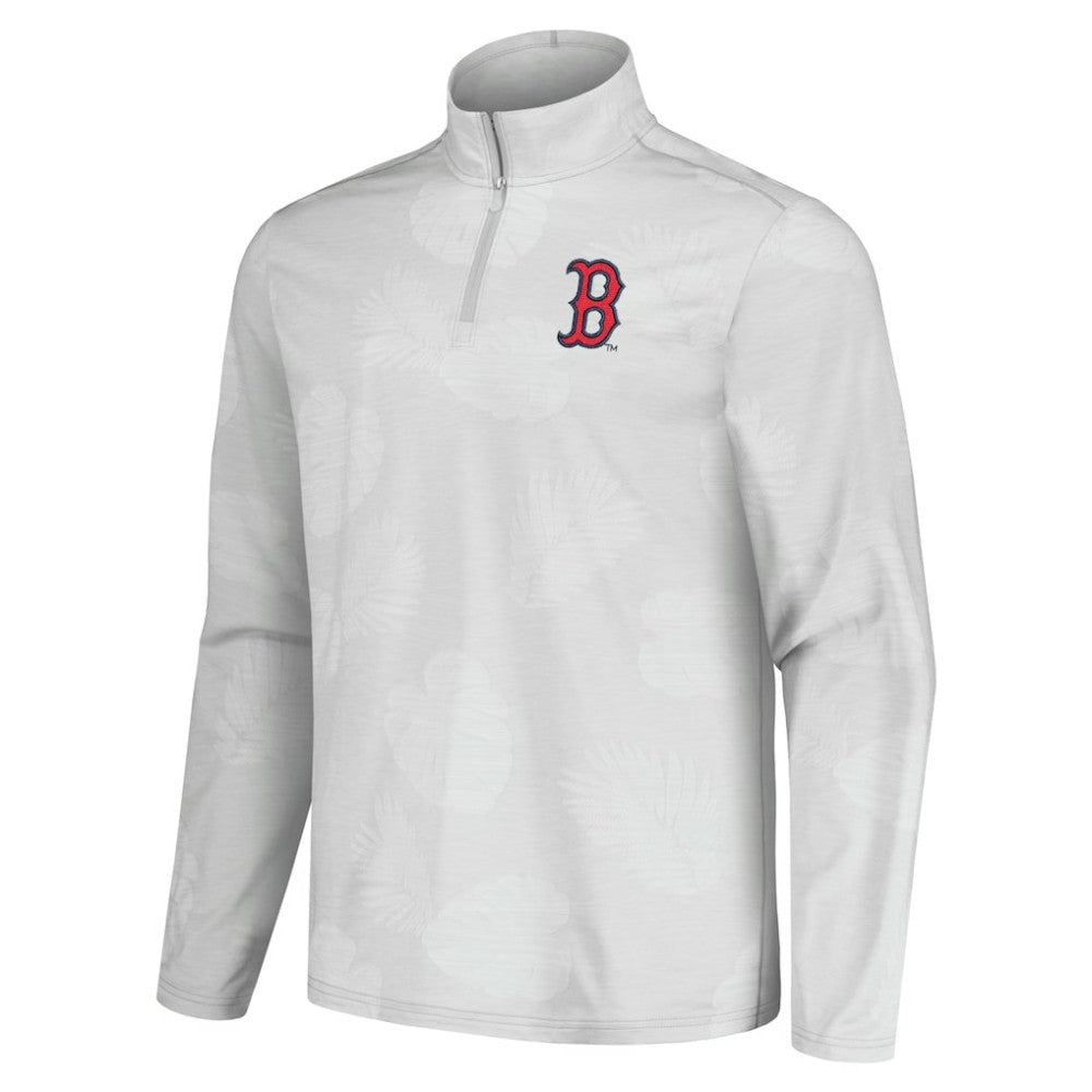 Boston Red Sox Tommy Bahama Delray Frond IslandZone Half-Zip Jacket - Gray