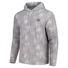Chicago Cubs Tommy Bahama Palm Frenzy Hoodie Long Sleeve T-Shirt - Gray