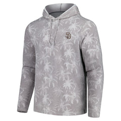 San Diego Padres Tommy Bahama Palm Frenzy Hoodie Long Sleeve T-Shirt - Gray