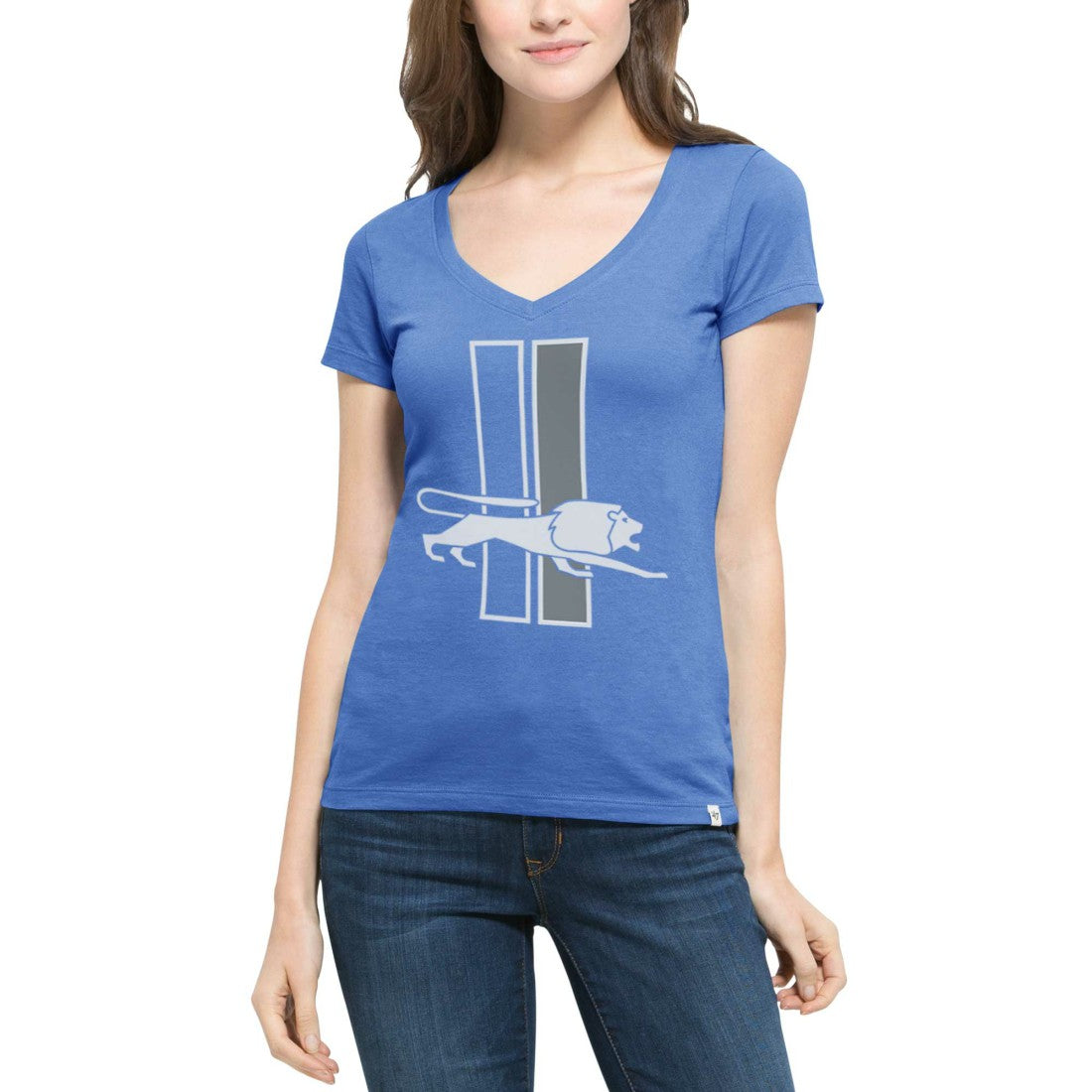 Detroit Lions '47 Women's Crosstown Flanker V-Neck T-Shirt - Blue online