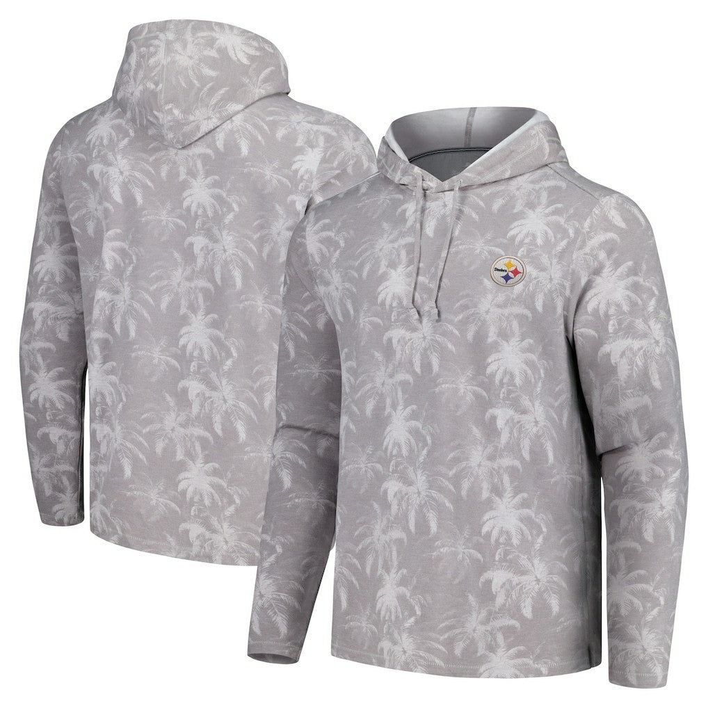 Pittsburgh Steelers Palm Frenzy Hoodie Long Sleeve T-Shirt - Gray cheap