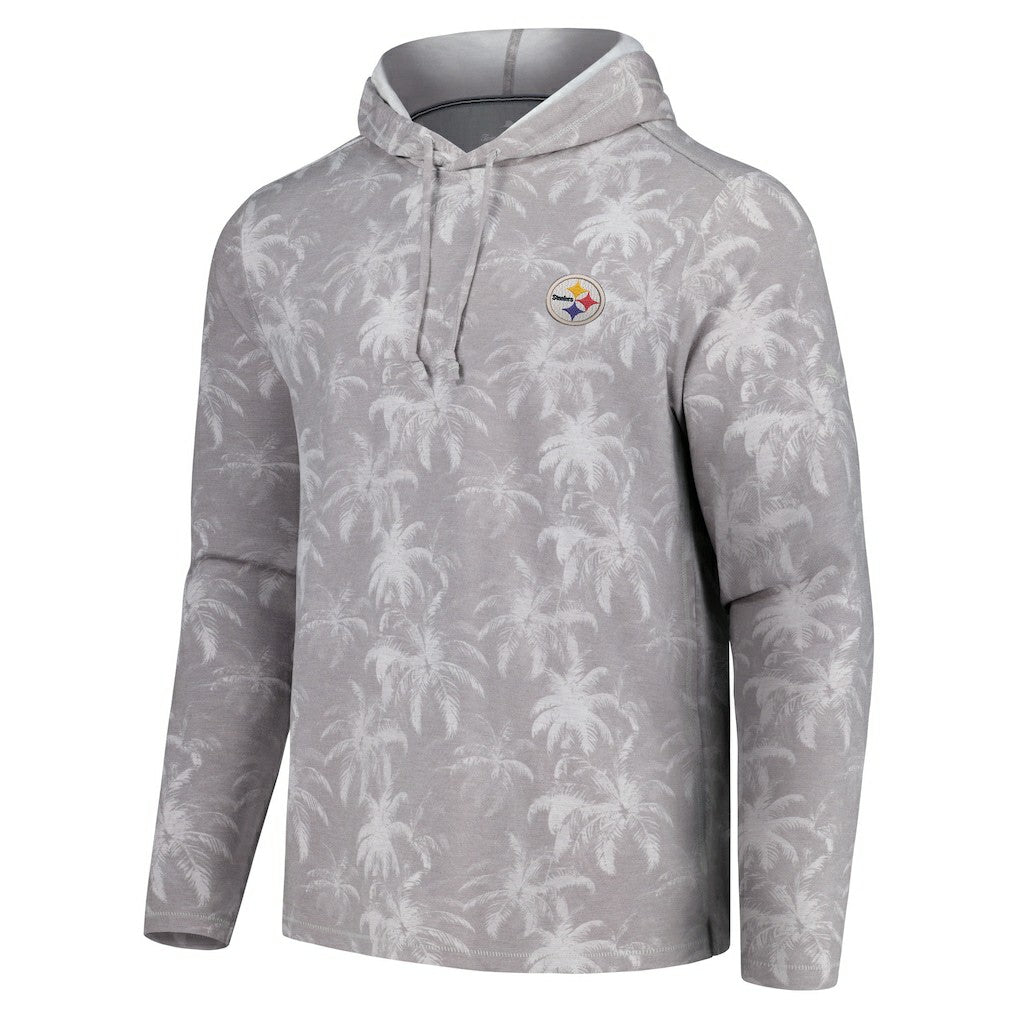 Pittsburgh Steelers Palm Frenzy Hoodie Long Sleeve T-Shirt - Gray cheap