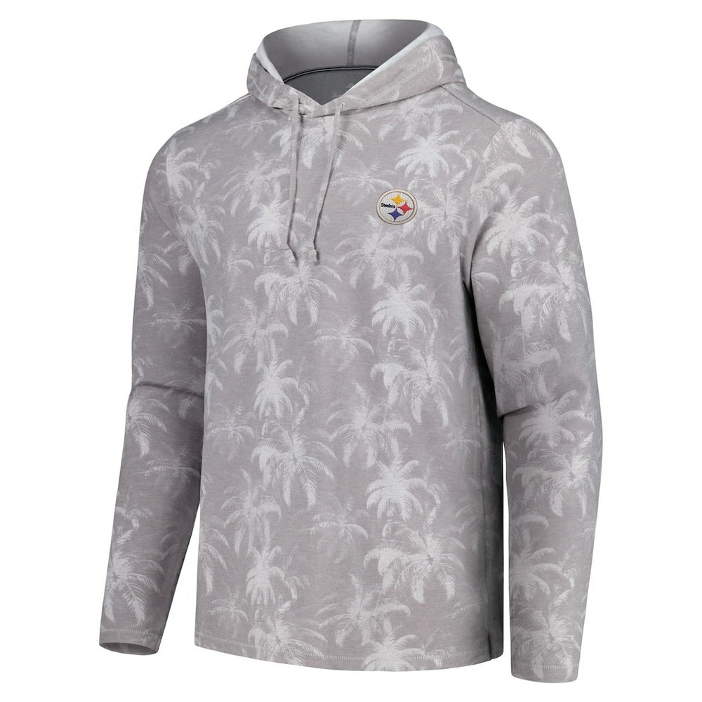 Pittsburgh Steelers Palm Frenzy Hoodie Long Sleeve T-Shirt - Gray cheap