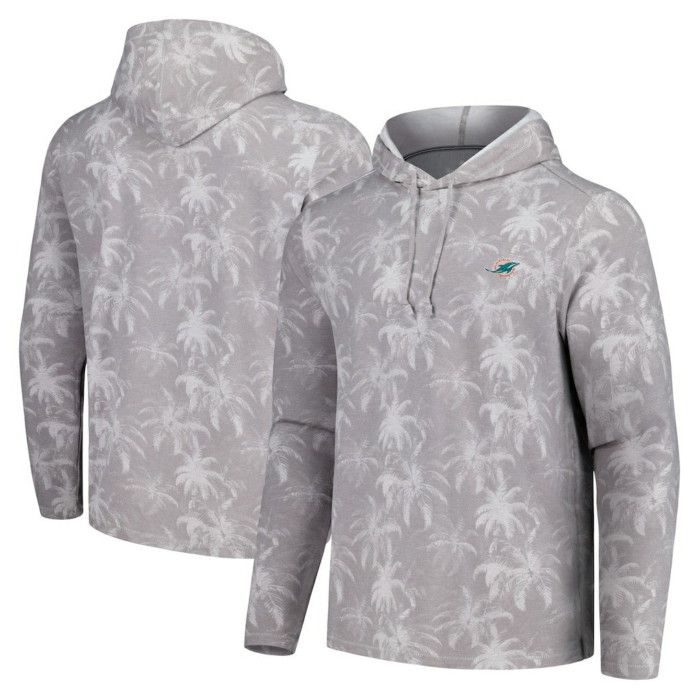 Miami Dolphins Palm Frenzy Hoodie Long Sleeve T-Shirt - Gray online