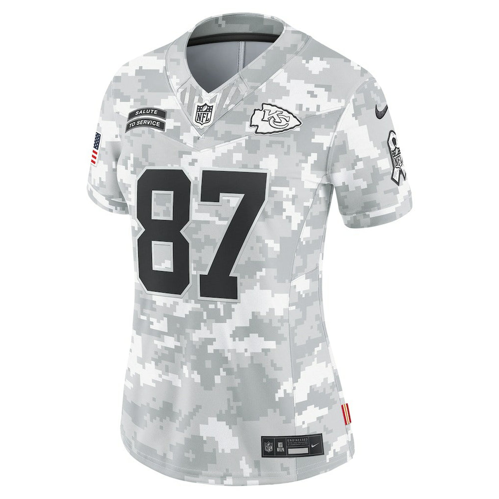 Travis Kelce Kansas City Chiefs Women's 2024 Salute to Service Limited Jersey - Arctic Camo | Nike cheap