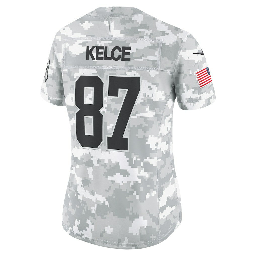 Travis Kelce Kansas City Chiefs Women's 2024 Salute to Service Limited Jersey - Arctic Camo | Nike cheap