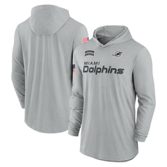 Miami Dolphins 2024 Salute to Service Lightweight Dri-FIT Long Sleeve Hoodie T-Shirt - Gray | Nike outlet