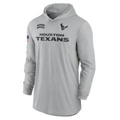 Houston Texans 2024 Salute to Service Lightweight Dri-FIT Long Sleeve Hoodie T-Shirt - Gray | Nike on sale
