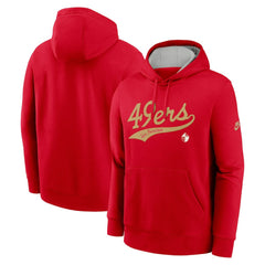 San Francisco 49ers Rewind Club Logo Pullover Hoodie - Scarlet | Nike discount