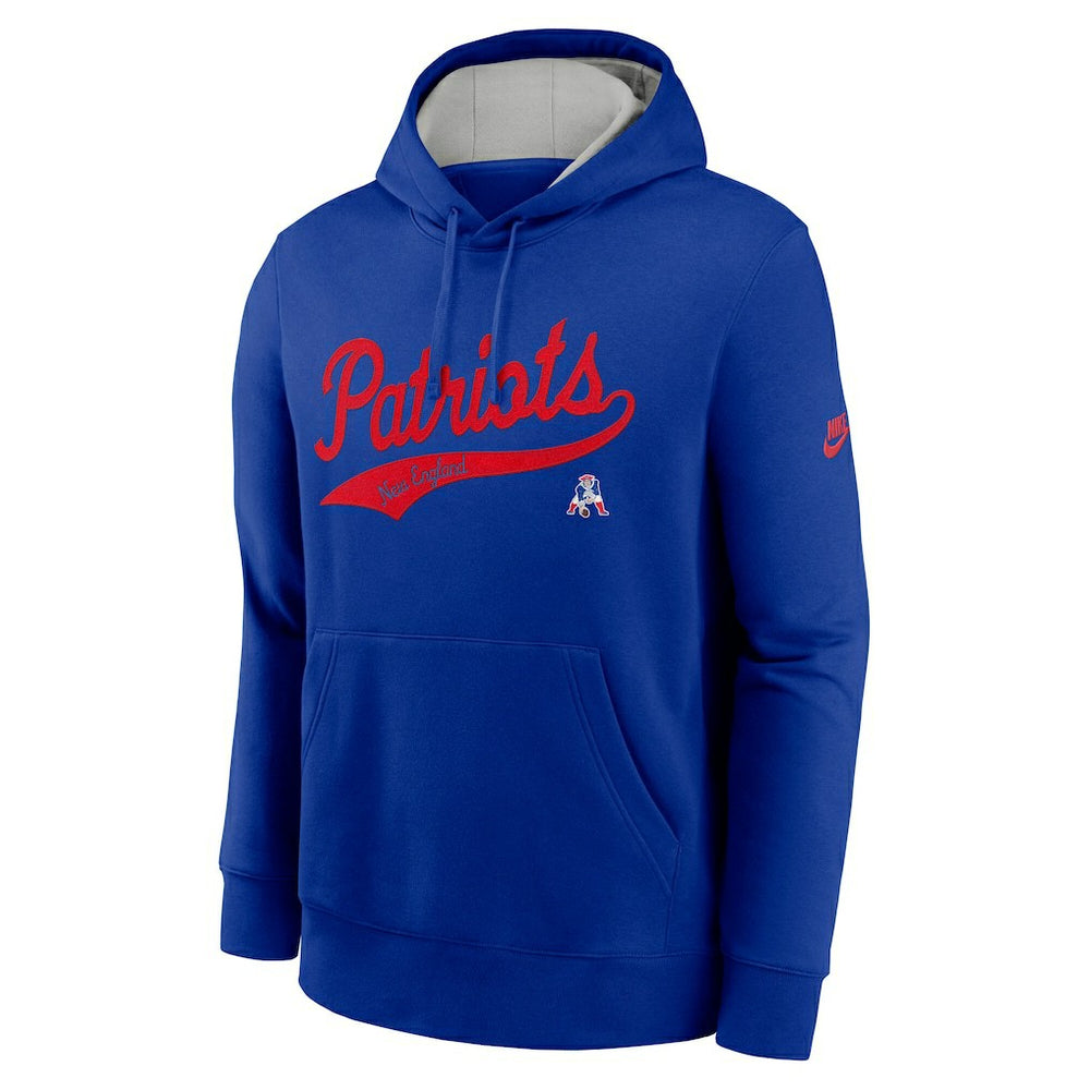 New England Patriots Rewind Club Logo Pullover Hoodie - Royal | Nike outlet