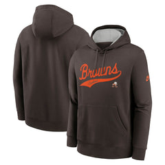 Cleveland Browns Rewind Club Logo Pullover Hoodie - Brown | Nike online