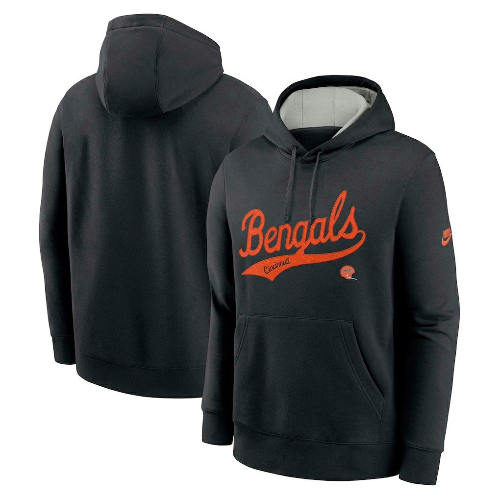 Cincinnati Bengals Rewind Club Logo Pullover Hoodie - Black | Nike online