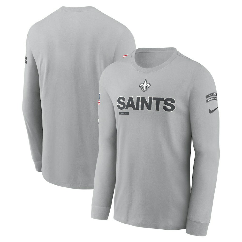 New Orleans Saints 2024 Salute To Service Long Sleeve T-Shirt - Gray | Nike on sale