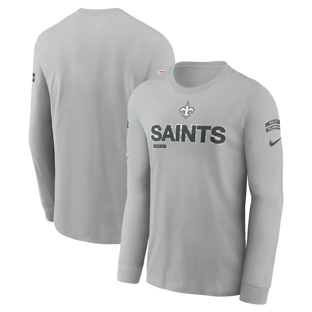 New Orleans Saints 2024 Salute To Service Long Sleeve T-Shirt - Gray | Nike on sale