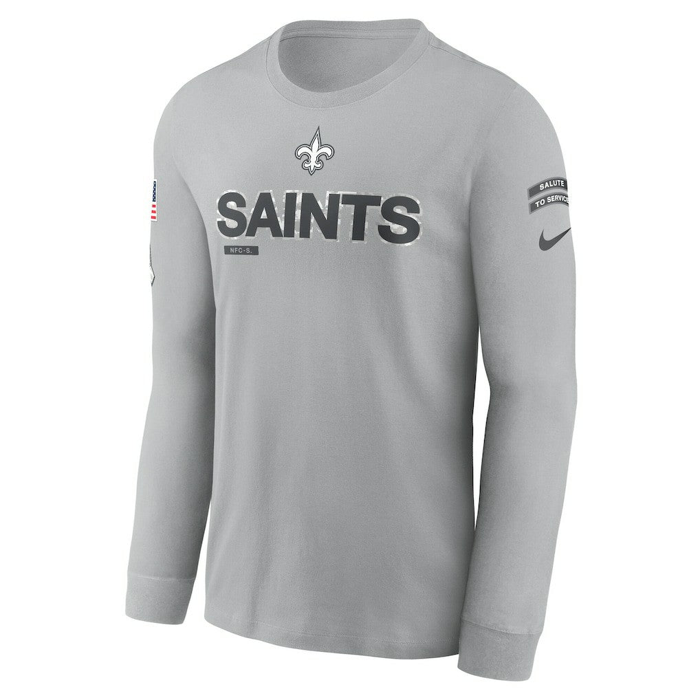 New Orleans Saints 2024 Salute To Service Long Sleeve T-Shirt - Gray | Nike on sale