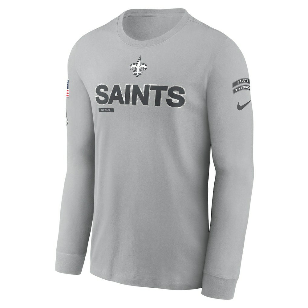 New Orleans Saints 2024 Salute To Service Long Sleeve T-Shirt - Gray | Nike on sale